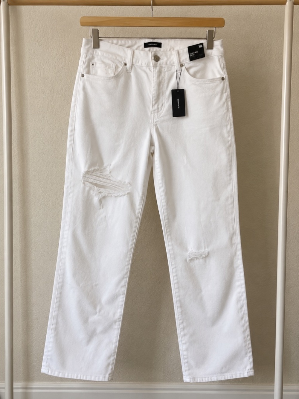 Express straight ankle high rise size 14 white jeans NWT